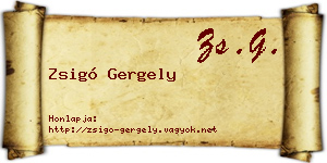 Zsigó Gergely névjegykártya